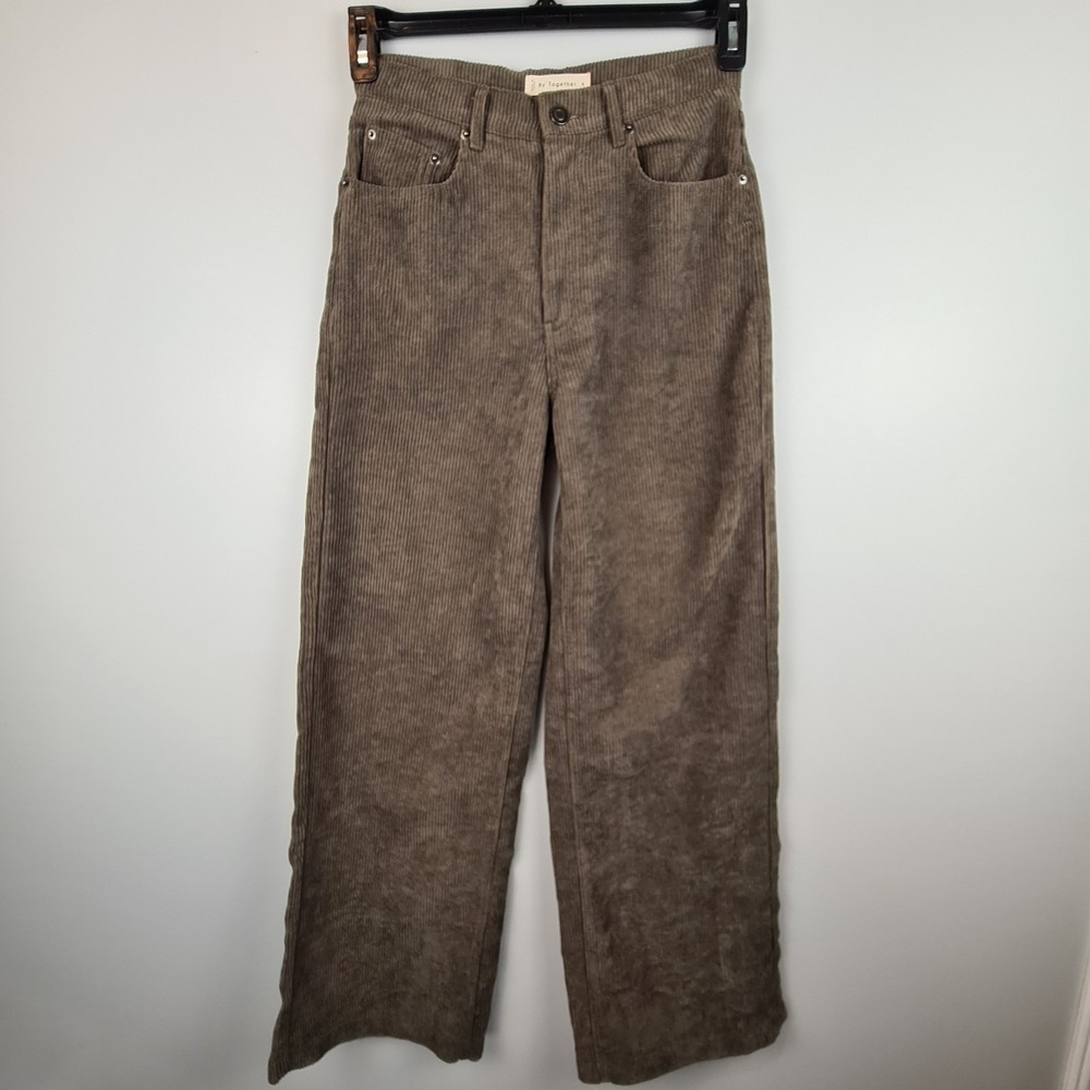 By Together Women's Wide Corduroy Pants Small Brown High Waist‎ Academia Casual